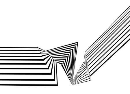 black and white stripe line pattern abstract graphic optical artのイラスト素材