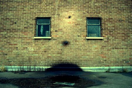 a wall making a face