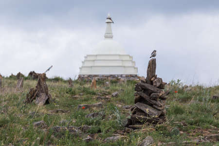 Buddist temple, Lake Baikal, Russiaの写真素材