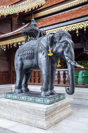 Statue of elephant at Wat Phrathat Doi Suthep, Chiang Maiの写真素材