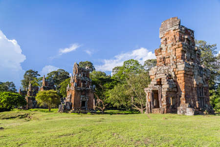 North Khleang towers in Angkor Thom complexの写真素材
