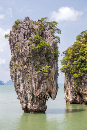 Khao Tapu rock at  Andaman Sea, Thailandの写真素材
