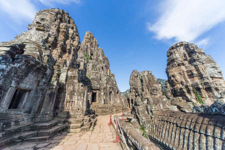Towers and upper terrace of Prasat Bayon templeの写真素材