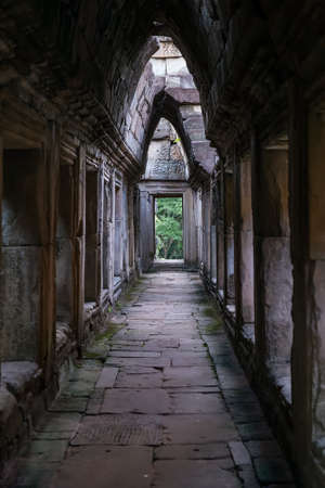Gallery in Baphuon temple, part of the Angkor Thom cityの写真素材