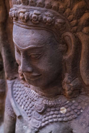 Bas-reliefs in Leper King terrace, part of Angkor Thom city