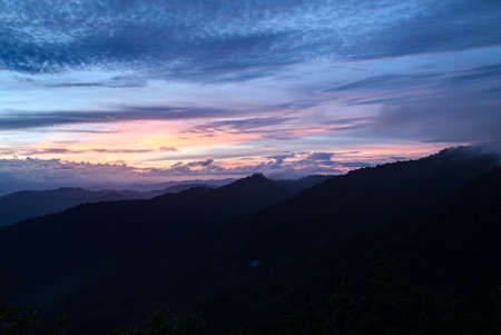 Sunset from Doi Pui view point near Wat Phrathat Doi Suthepの写真素材
