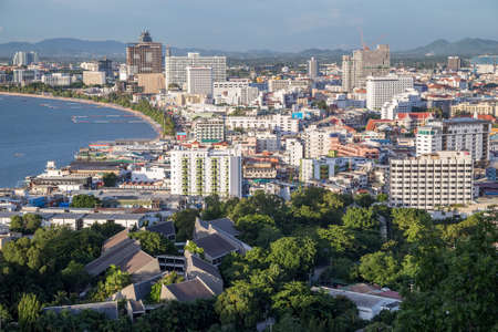 Pattaya, Thailand - 08 22 2015: Downtown of Pattaya, resort city on the coast Thailand by dayのeditorial素材