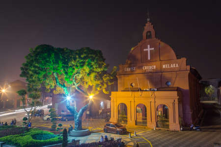 Malacca, Malaysia - circa September 2015: Christ Church at Dutch Square in Malacca, Malaysiaのeditorial素材