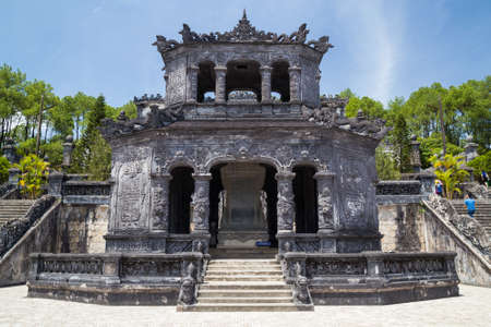 Shrine pavilion  in Imperial Khai Dinh Tomb in Hue, Vietnamの写真素材