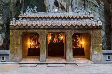 Huyen Khong Cave with shrines, Marble mountains, Vietnam