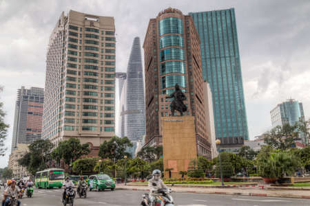 Ho Chi Minh, Vietnam - circa September 2015: High rise buildings in the center of Ho Chi Minh City, Vietnamのeditorial素材