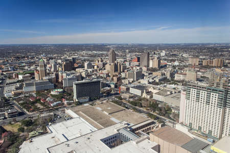 San Antonio, TX/USA - circa January 2008: Downtown San Antonio, Texas as seen from Tower of the Americasのeditorial素材
