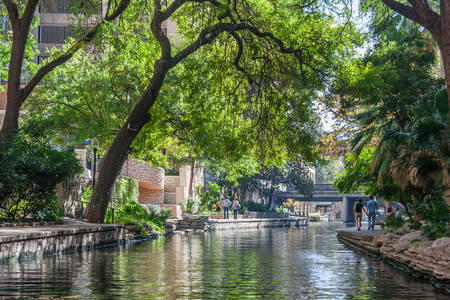 San Antonio, TX/USA - circa November 2015: River Walk in San Antonio, Texasのeditorial素材