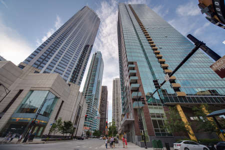 Chicago, IL/USA - circa July 2015: High Rise Buildings in Chicago, Illinoisのeditorial素材