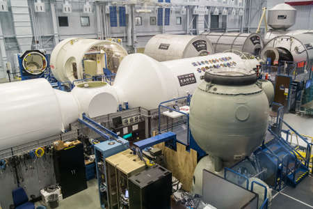 Houston, TX/USA - circa July 2013: Replica of International Space Station (ISS) in Lyndon B. Johnson Space Center, Houston, Texasのeditorial素材