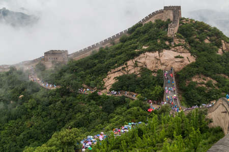 Tourists on Great Wall in Beijing, Chinaのeditorial素材