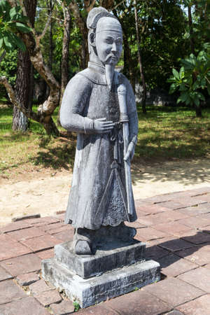 Old statue in Imperial Minh Mang Tomb in Hueのeditorial素材