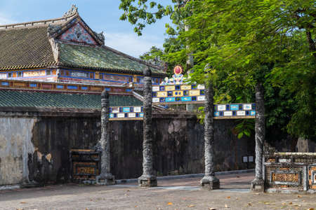 Gate in Imperial Royal Palace of Nguyen dynasty in Hueのeditorial素材