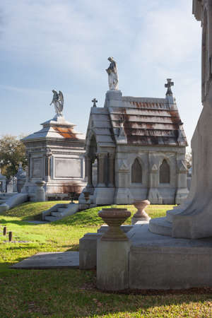 New Orleans, LA/USA - circa March 2011: Classical colonial French cemetery in New Orleans, Louisianaのeditorial素材