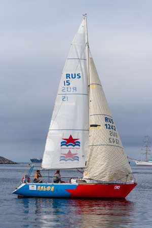 Vladivostok, Russia - circa August 2012: Regatta for Peter the Great Gulf Cup - sailed boat race in...