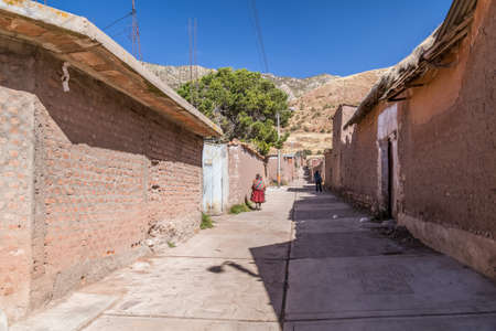 Pukara, Peru - circa June 2015: Streets of small town Pukara, Peruのeditorial素材