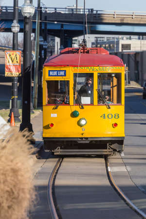 Little Rock, AR/USA - circa February 2016: Old Tram in Downtown Little Rock, Arkansasのeditorial素材
