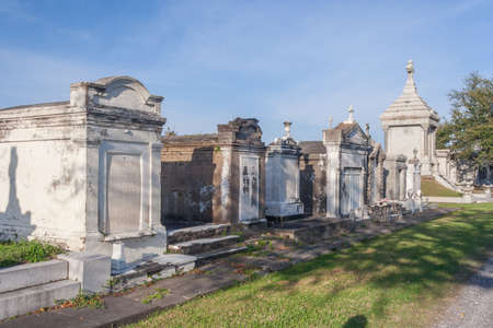 New Orleans, LA/USA - circa March 2011: Classical colonial French cemetery in New Orleans, Louisianaのeditorial素材