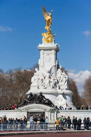 London, UK - circa March 2012: Victoria Memorial in front of Buckingham Palace in Londonのeditorial素材