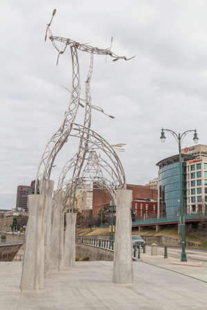 Memphis, TN/USA - circa February 2016: Modern Sculpture at Beale Street Landing in Memphis, Tennesseeのeditorial素材