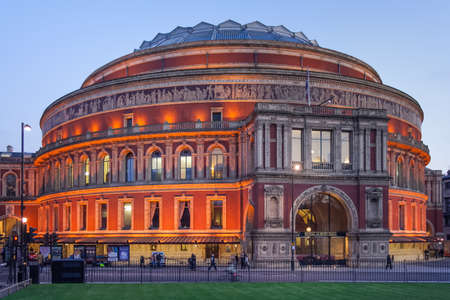 London, UK - circa March 2012: Royal Albert Hall in London at eveningのeditorial素材