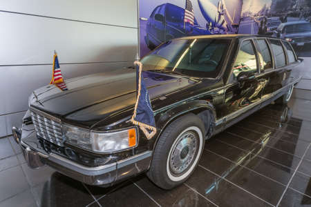 Little Rock, AR/USA - circa February 2016: Replica of Presidential Limousine in William J. Clinton Presidential Center and Library in Little Rock, Arkansasのeditorial素材