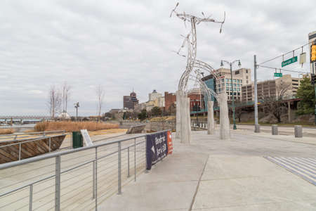Memphis, TN/USA - circa February 2016: Modern Sculpture at Beale Street Landing in Memphis, Tennesseeのeditorial素材