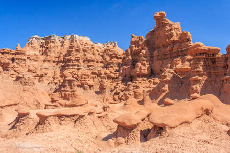 Hoodoo Rock pinnacles in Goblin Valley State Park, Utah, USAの写真素材