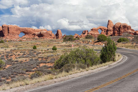 Windows Section Arches in Arches National Park, Utah, USAの写真素材
