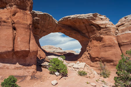 Broken Arch in Arches National Park, Utah, USAの写真素材