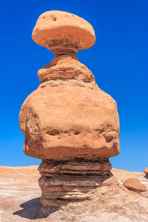 Hoodoo Rock pinnacles in Goblin Valley State Park, Utah, USAの写真素材