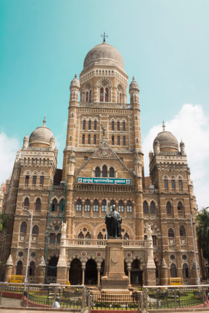 BMC municipal building in Mumbai City, India. British Architecture and historical building in Mumbaiの写真素材