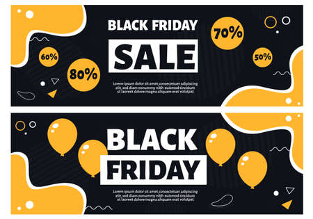 Black friday banner. Vector illustration in flat style.のイラスト素材