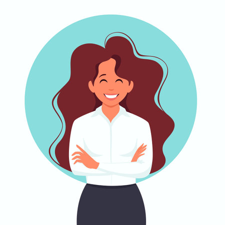 Business woman. Women empowering. Vector illustration.のイラスト素材