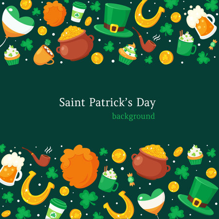 Saint Patrick's Day background. Vector illustrationのイラスト素材