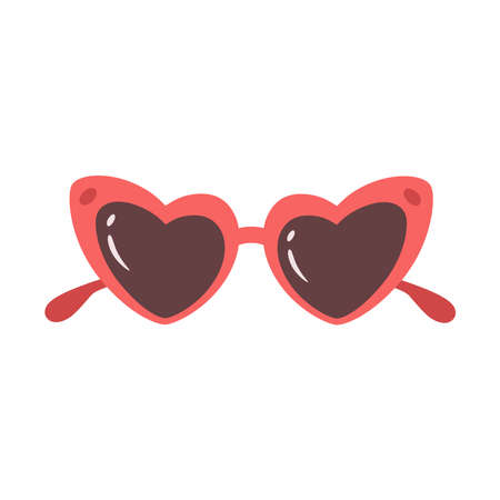Glasses in heart shape. Retro glasses. Valentines Day element.のイラスト素材