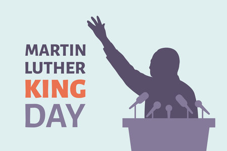 Martin Luther King Jr. Day greeting card. MLK Day. Vector illustration in flat styleのイラスト素材