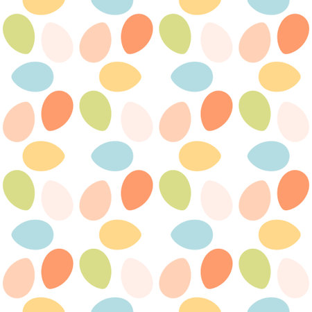 Easter eggs seamless pattern. Painted colorful eggs. Happy Easter. Vector illustration in flat styleのイラスト素材