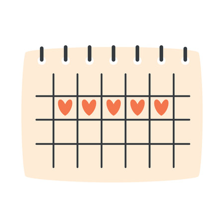 Calendar for women period. Menstrual calendar. Vector illustration in flat styleのイラスト素材