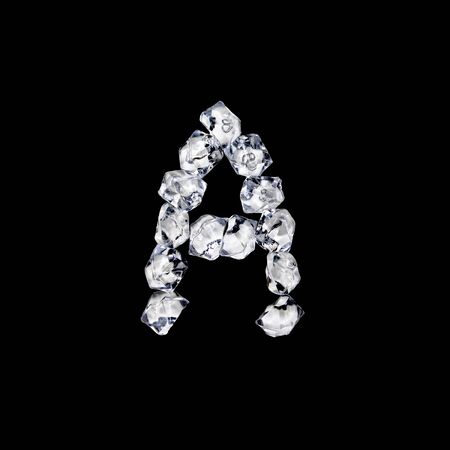 Single letter made of ice or cracked glassの写真素材