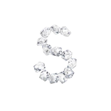 Single letter made of ice or cracked glassの写真素材