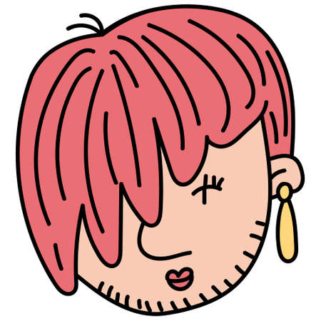 Vector illustration of character expression in cartoon design. Expression of different emotions...
