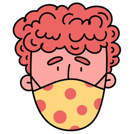 Vector illustration of character expression in cartoon design. Expression of different emotions concept scenes.のイラスト素材