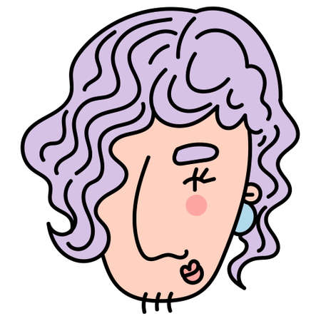 Vector illustration of character expression in cartoon design. Expression of different emotions concept scenesのイラスト素材