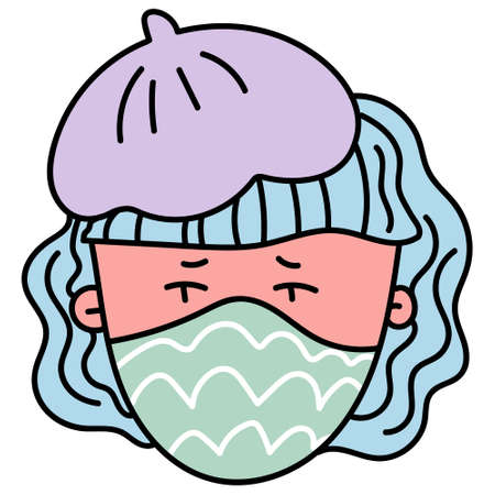 Vector illustration of character expression in cartoon design. Expression of different emotions concept scenesのイラスト素材